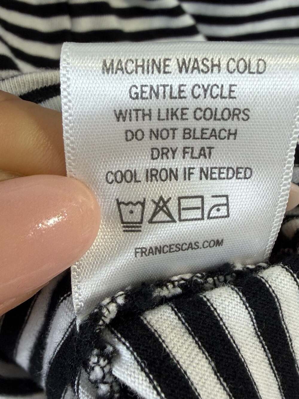 Francesca's Alya Black and White Striped Surplice Back Tank Top Size XS - Picture 6 of 6